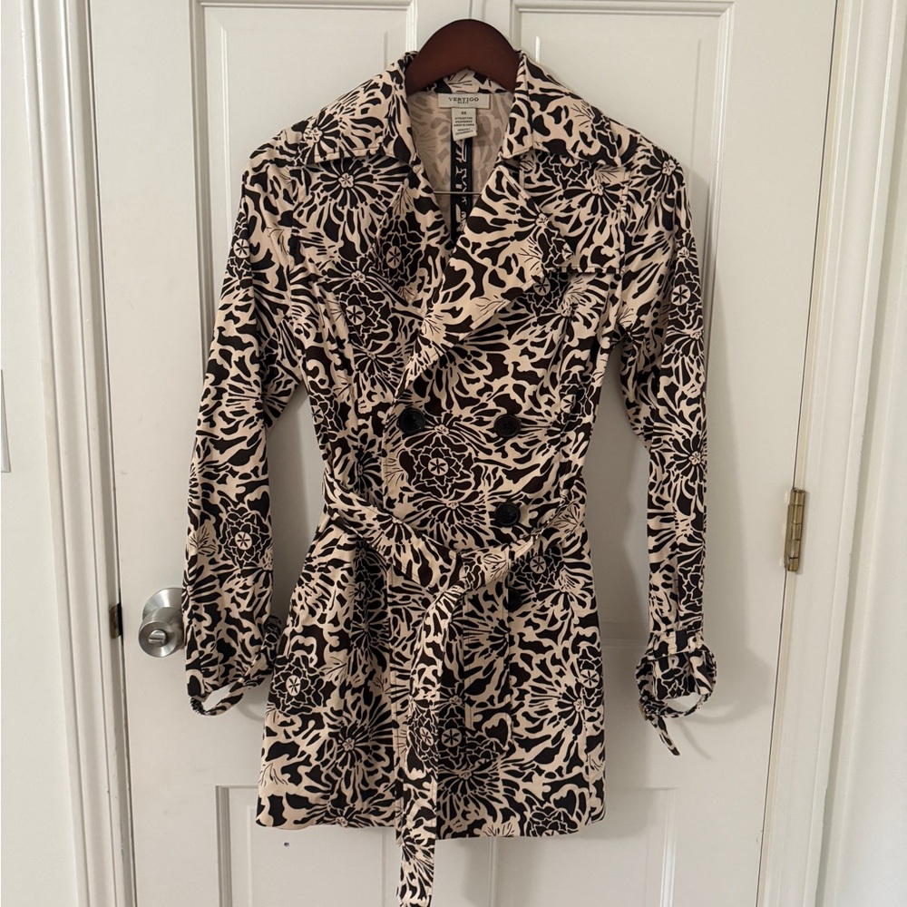 Vertigo Paris Black and Cream Patterned Coat